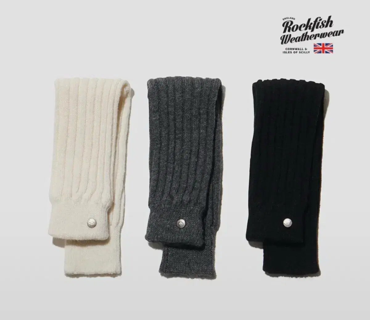 락피쉬웨더웨어 레그워머 그레이, 아이보리 WOOL LEG WARMER